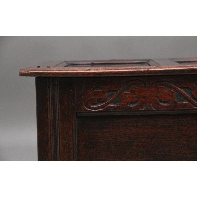 Brown 18th Century Oak Coffer, 1740s For Sale - Image 8 of 10