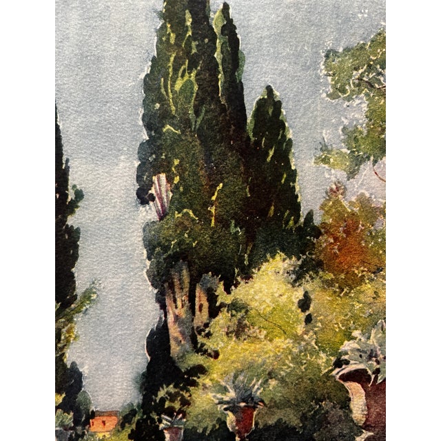 1926 Villa d'Este Tivoli Italy Print For Sale - Image 4 of 5