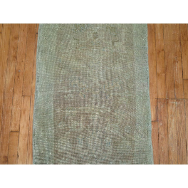 Contemporary Vintage 19 Foot Neutral Turkish Runner - 2'5" x 19'4" For Sale - Image 3 of 9