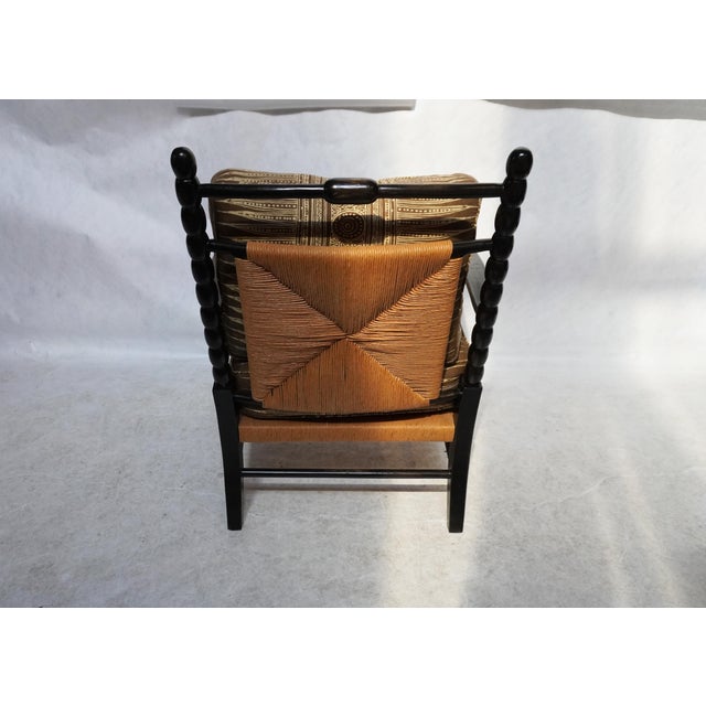 Lee Jofa Nantucket Bobbin Lounge Chair Custom Upholstered in a Lee Jofa Fabric For Sale - Image 4 of 11