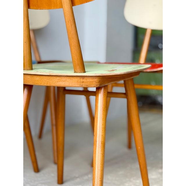 Wood Dining Chairs from Ton, 1960, Set of 4 For Sale - Image 7 of 18