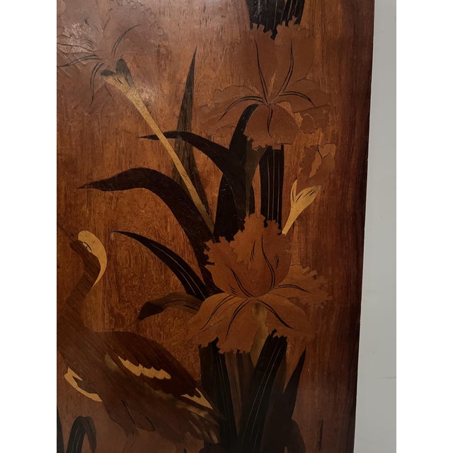 Art Nouveau Marquetry Panels in the style of Ecole de Nancy, 20th Century, Set of 2 For Sale - Image 9 of 15