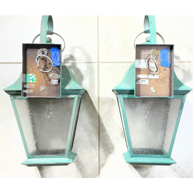 Pair of Vintage Solid Brass Wall Lanterns - Timeless Elegance for Your Home For Sale - Image 12 of 18