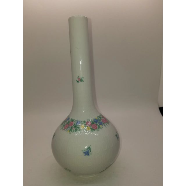 1970s Pastel Florals on Rosenthal Porcelain Bud Vase For Sale - Image 4 of 4