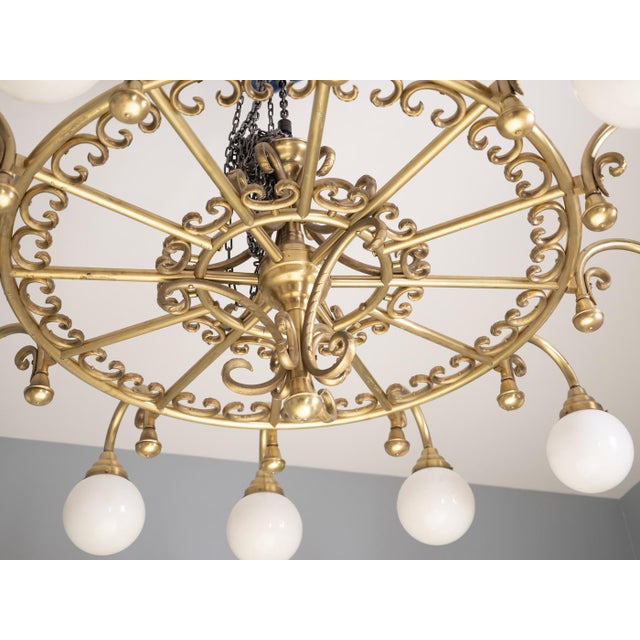 Vintage Decorative Brass Chandelier, 1980s For Sale - Image 9 of 11