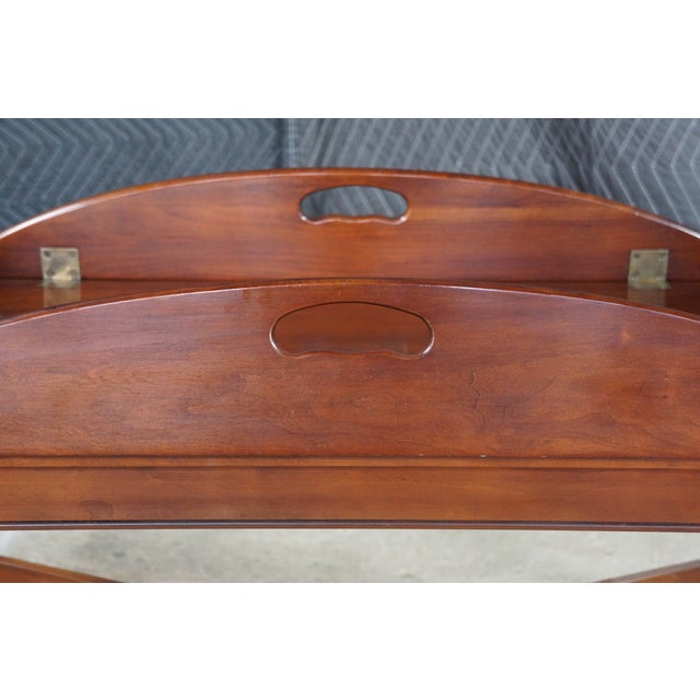 Vintage Statton Old Towne Cherry English Chippendale Style Butlers Coffee Table For Sale - Image 10 of 18