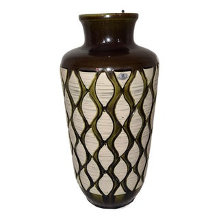 Vintage Ceramic Vase with Relief Decoration in Honeycomb Pattern by Übelacker-Keramik, 1970s For Sale