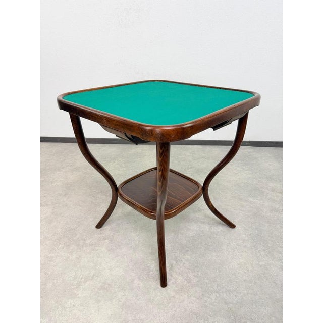 1920s Art Nouveau Bentwood Card Table Model No. 8 from Gebrüder Thonet, 1920s For Sale - Image 5 of 12