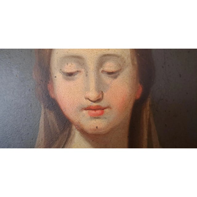 Italian Artist, Madonna and Child, 1700s, Oil on Copper, Framed For Sale - Image 6 of 11