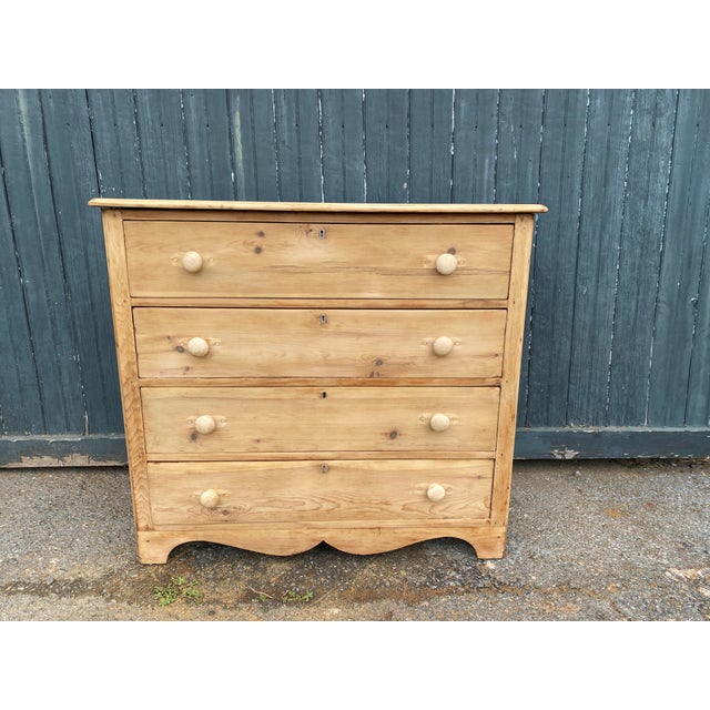 19th Century Scrubbed Pine Four Drawer Dresser Chairish