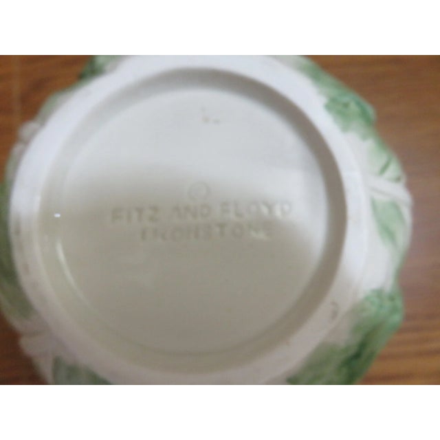 Mid-Century Modern Vintage Mid-Century Modern Fitz & Floyd Lidded Cabbage Majolica Bowl Dish For Sale - Image 3 of 6