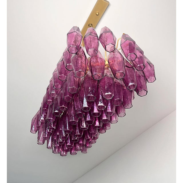 Amethyst Murano Glass Poliedri Chandelier by Carlo Scarpa, 1990s For Sale - Image 11 of 18