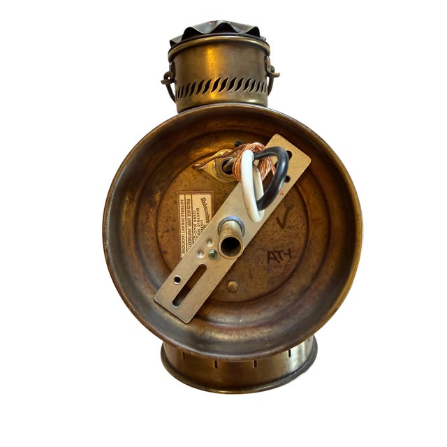 Metal Mid 20th Century Nautical Mid Century Lantern Wall Sconces With “Anchor” Design - a Pair For Sale - Image 7 of 10