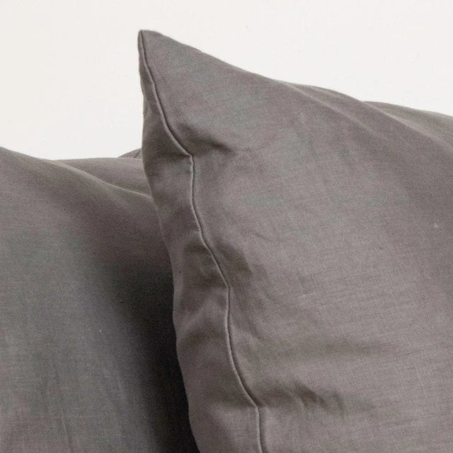 French Gray Linen Pillow For Sale - Image 3 of 4