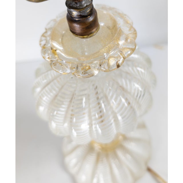 Glass Mid-Century Modern Italian Murano Glass Table Lamp, Possibly Seguso For Sale - Image 7 of 14