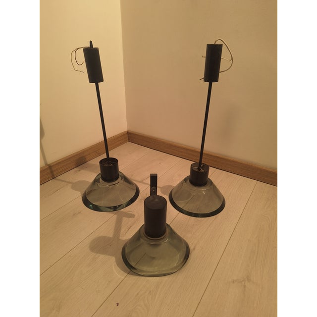 Mid-Century Modern Chandeliers and Wall Lamp in Smoked Glass by Flavio Poli for Seguso, 1960s, Set of 3 For Sale - Image 3 of 5