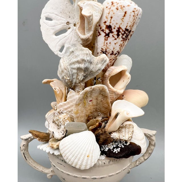Pair of Coastal Shell Topiary Urn Topiary Sculptures by Artist – Coastal / Organic Modern For Sale - Image 15 of 17
