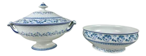 Vintage French Limoges Soup Tureen & Large Serving Bowl, 1980s, Set of 2