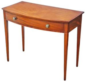 Antique Georgian Bow Front Mahogany Writing Table, 19th Century