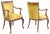 Traditional Late 20th Century Vintage Continental Carved Mahogany Yellow Velvet Armchairs, Set of 8 For Sale - Image 3 of 15