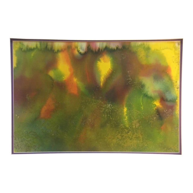 Original Vintage Watercolor Abstract Painting For Sale
