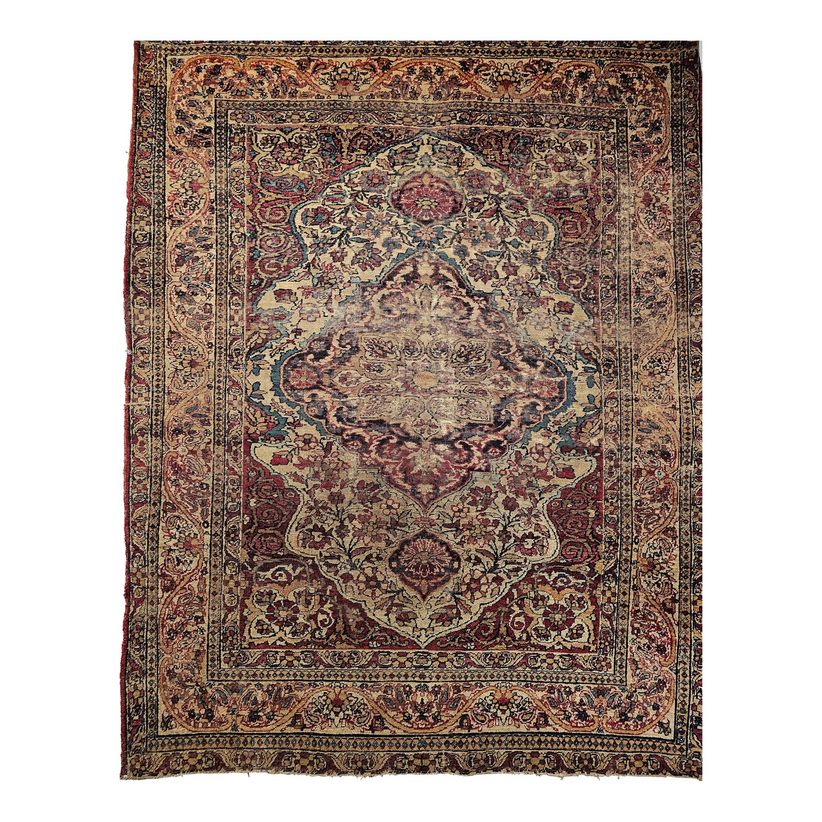 Late 19th Century Kerman Lavar Rug | Chairish