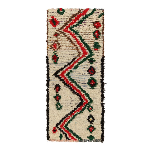 Vintage Moroccan Runner With Polychromatic Geometric Patterns, From Rug & Kilim For Sale