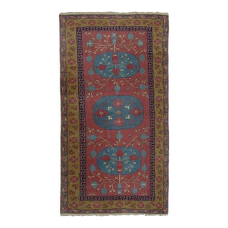 Vintage Turkish Runner With Vase Vinery & Oval Medallions - Rug & Kilim For Sale