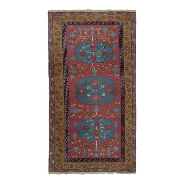 Vintage Turkish Runner With Vase Vinery & Oval Medallions - Rug & Kilim For Sale