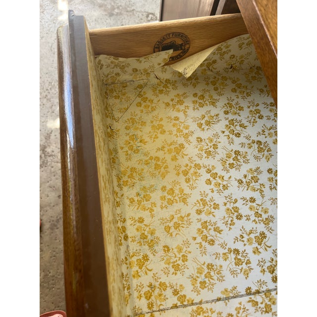 Mid Century Modern Walnut Bassett 3 Drawer Credenza With Cabinet For Sale - Image 10 of 10