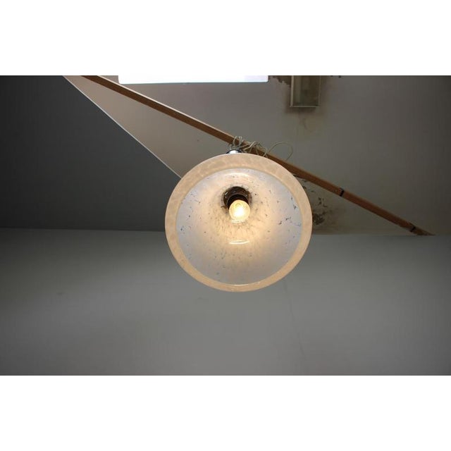 Mid-Century Czechoslovak Glass Pendant Lamp with Marbled Shade, 1970s For Sale - Image 10 of 13