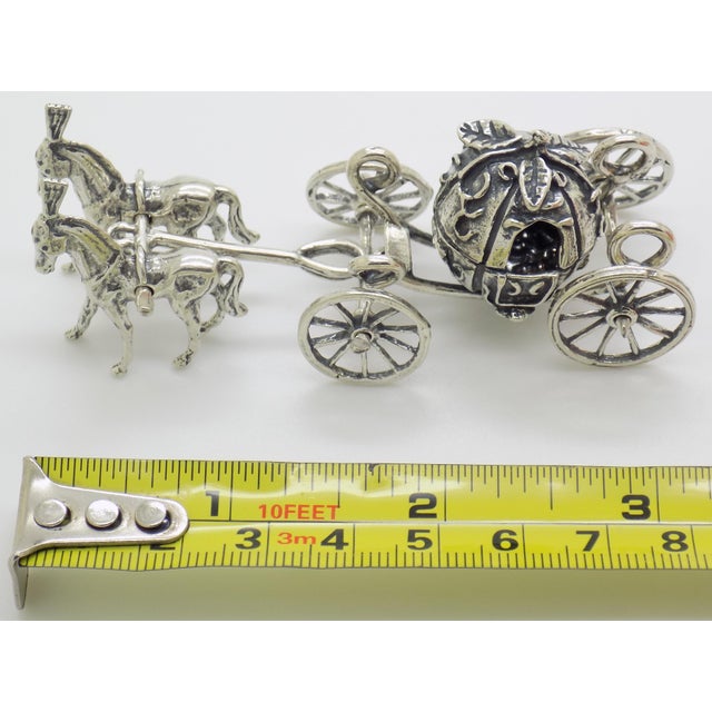 Vintage Italian Handmade Genuine Silver Cinderella Princess Carriage Solid Figurine, Made in Tuscany (Arezzo, Italy) For Sale - Image 11 of 11