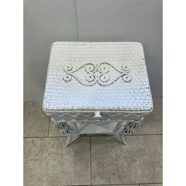 Late 19th Century Late 19th Century Victorian Wicker Sewing Stand For Sale - Image 5 of 7