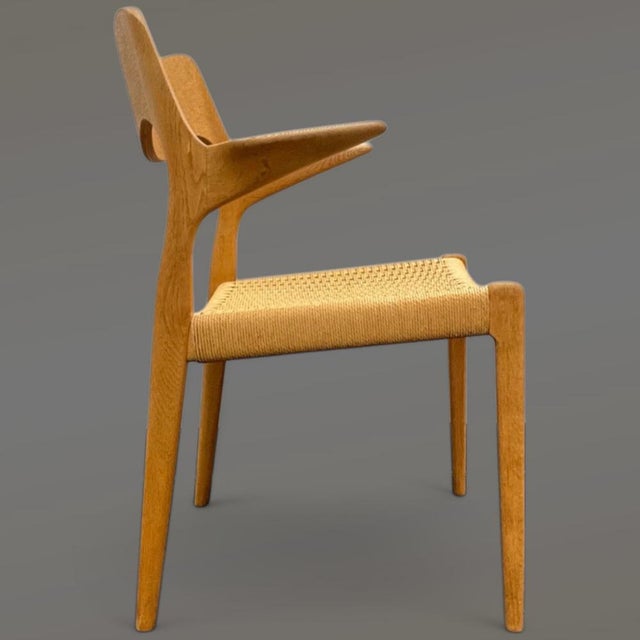 No. 55 Armchair in Oak and Paper Cord by Niels Otto Møller for J.L. Møllers, 1950s For Sale - Image 13 of 16