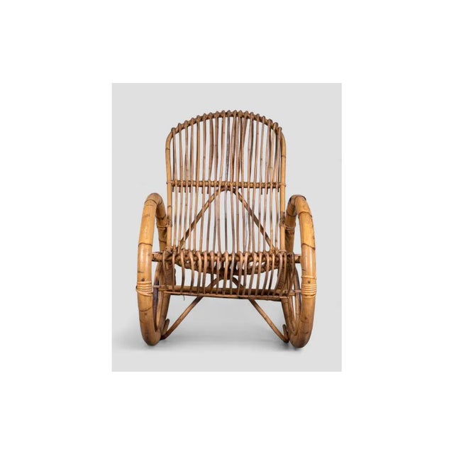 Vintage Bamboo Rocking Chair For Sale - Image 3 of 7