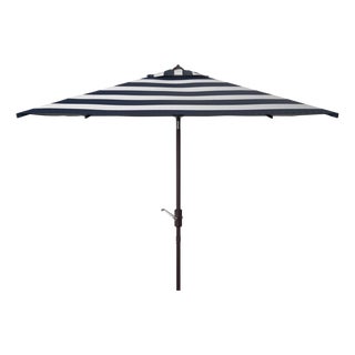 Iris Fashion Line 7.5 Ft Square Umbrella, Navy & White Stripe For Sale
