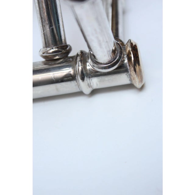 Silver Faux-Bamboo Chrome Six-Candle Holder For Sale - Image 8 of 10