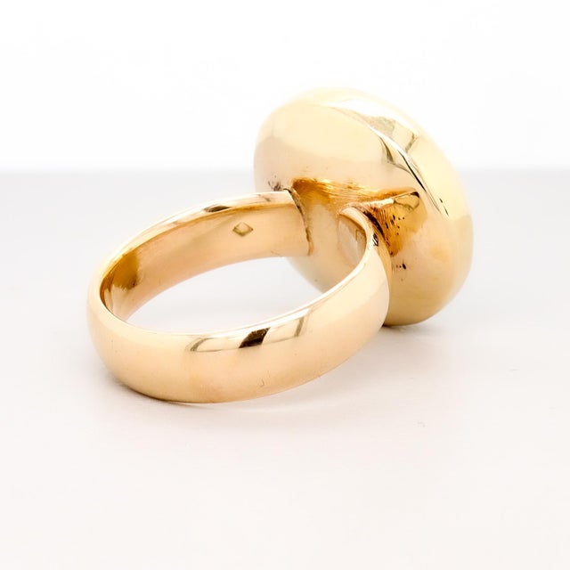 Gold Vintage 9k Yellow Gold & Enamel Butterfly Signet Style Ring For Sale - Image 8 of 12