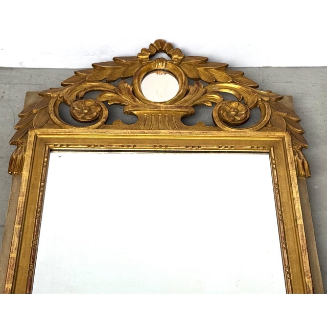 19th Century Swedish Gustavian Gilt & Polychromed Neoclassical Mirror For Sale - Image 4 of 12