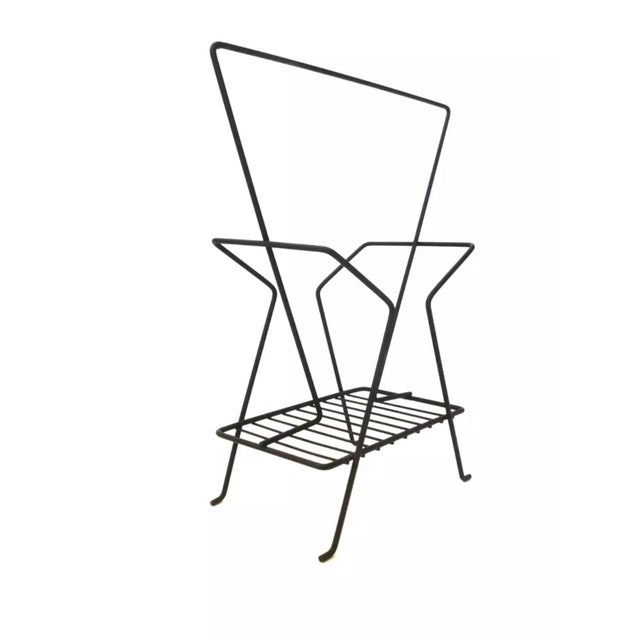 Mid-Century Modern 1950s Vintage Mid Century Modern Atomic Magazine Rack For Sale - Image 3 of 8