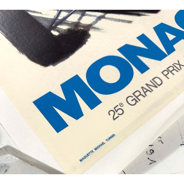 Monaco Grand Prix 1967 Michael Turner Vintage French Automobile Racing Poster For Sale In Providence - Image 6 of 6