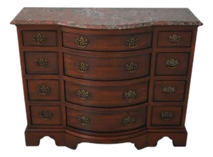 Century Cherry 12 Drawer Marble Top Server Console