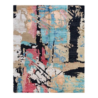 Modern, One-of-a-Kind Hand-Knotted Area Rug - Brown, 8' 0" x 9' 10" For Sale