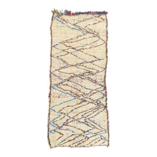 Vintage Azilal Boucherouite Moroccan Rug, 04'03 X 10'00 For Sale