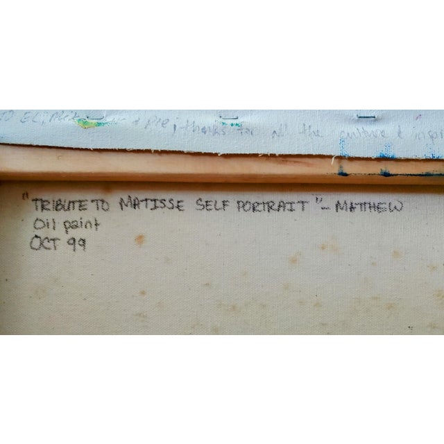1999 Signed Male Self Portrait Oil Painting, Unframed For Sale In New York - Image 6 of 6