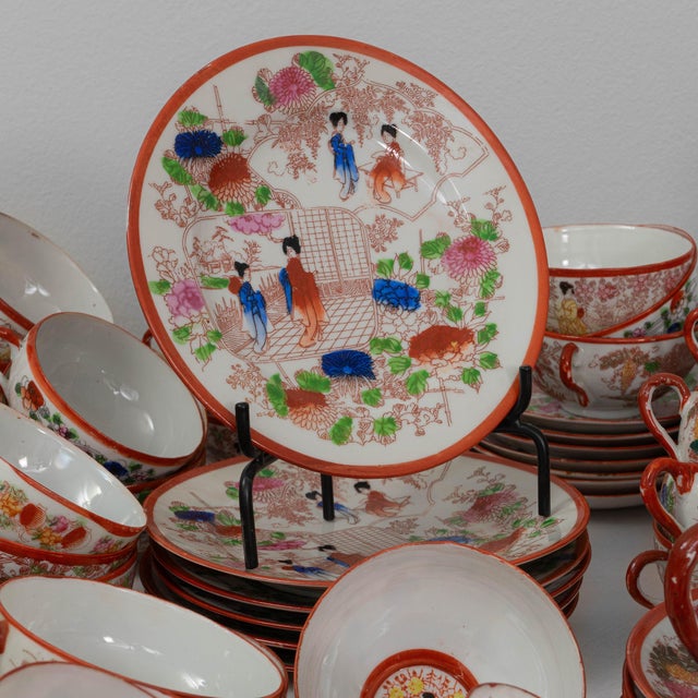 20th Century Japanese Large Collection of Japanese Hand-Painted Porcelain For Sale - Image 16 of 18