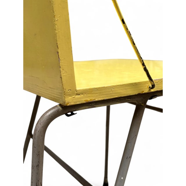Mid-Century Modern Dutch Yellow Lacquered Plywood and Metal Dining Chair by Gerrit Jr. Rietveld, 1954 For Sale - Image 13 of 18