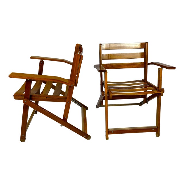 Vintage Deck Chairs by Reguitti for Fratelli Reguitti, 1970s, Set of 2 For Sale