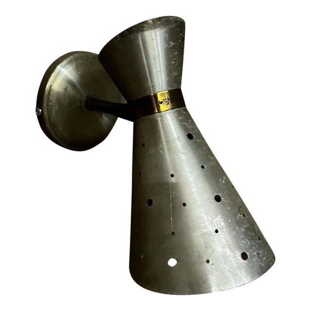 1950s Vintage Diablo Wall Sconce Perforated Aluminum For Sale