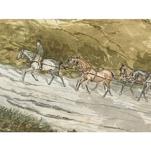 Folkestone & Canterbury Quicksilver Coach, Watercolor, Framed For Sale - Image 3 of 12
